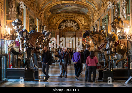 Torino, Italia, 09 marzo, 2019. Settimana di musei, l'iniziativa promossa dal Ministero per i Beni e le Attività Culturali offre ingresso gratuito a tutti i musei statali dal 5 al 10 marzo nella foto: Armeria Reale Credito: LaPresse/Alamy Live News Foto Stock