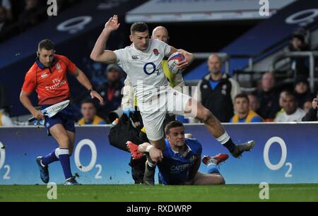 Londra, Regno Unito. 09Mar, 2019. Jonny Maggio (Inghilterra). Inghilterra V Italia. Guinness Sei Nazioni di rugby. Stadio di Twickenham. Credito: Sport In immagini/Alamy Live News Foto Stock