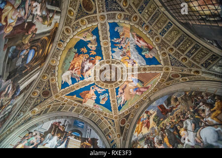 Vaticano, Città del Vaticano - Novembre 2018: il soffitto della Cappella Sistina in Vaticano Museu, Città del Vaticano Foto Stock