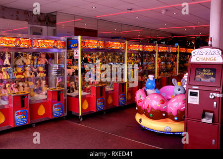 Broadstairs città costiere arcade giochi in East Kent REGNO UNITO marzo 2019 Foto Stock