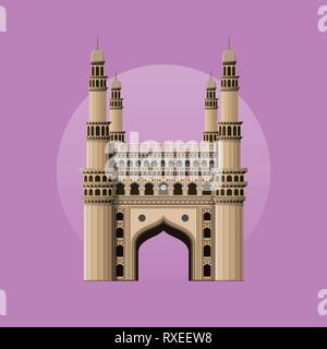 Charminar - pietra miliare indiano Illustrazione Vettoriale
