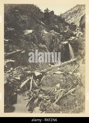 Città Creek Canon, Montagne Wasatch, Salt Lake Valley. Andrew J. Russell; American, 1830-1902. Data: 1868-1869. Dimensioni: 20,4 x 15,2 cm (l'immagine/carta); 30.3 x 23.1 cm (album). Albume stampa, pl. XXIV dall'album "Foto onu del Rocky Mountain Scenery' (1870). Origine: Stati Uniti. Museo: Chicago Art Institute. Autore: Andrew Joseph Russell. Foto Stock