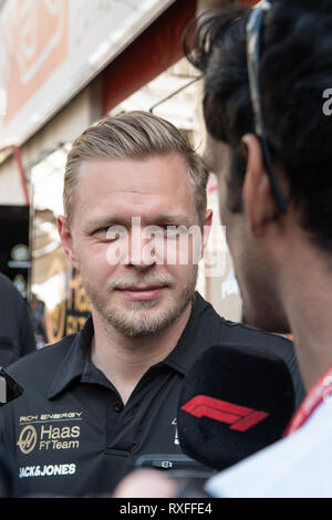 Barcellona, Spagna. 28 Febbraio 2019 - Kevin Magnussen della Danimarca con 20 Haas F1 Team VF-19 Ferrari ritratto il giorno 7 di F1 Test invernali. Foto Stock