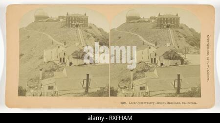Leccare osservatorio, Mount Hamilton, California. B. W. Kilburn; American, 1827-1909. Data: 1895. Dimensioni: 7,7 x 7,6 cm (ogni immagine); 8,8 x 17,7 cm (scheda). Albume silver stampa, stereo. Origine: Stati Uniti. Museo: Chicago Art Institute. Autore: BENJAMIN WEST KILBURN. Foto Stock
