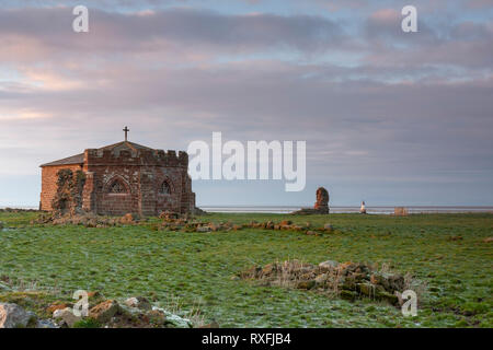 Abbazia Cockersand sulle lune estuary vicino a Lancaster Foto Stock