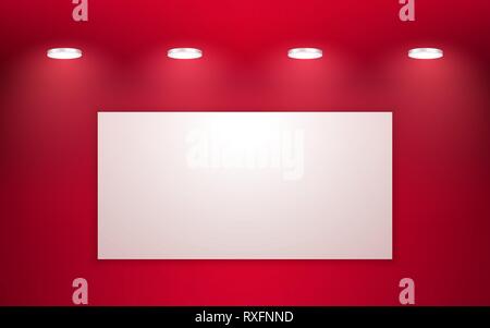 Rosso vuota studio room interior. Officina pulita per la fotografia o la presentazione. Illustrazione Vettoriale. Illustrazione Vettoriale