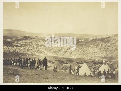 Encampment del cavallo di artiglieria. Roger Fenton; Inglese, 1819-1869. Data: 1855. Dimensioni: 23,9 x 33,8 cm (l'immagine/carta); 40,4 × 53,3 cm (mount). Carta salata stampa, dall'album fotografico "Foto della sede della Guerra di Crimea' (1856). Origine: Inghilterra. Museo: Chicago Art Institute. Foto Stock