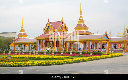 Funerale thai pavilion di Bangkok, Tailandia Foto Stock