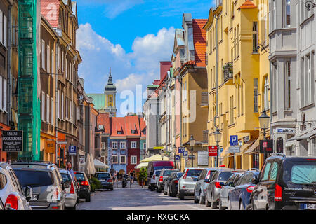 Bella e antica città di Poznan.affascinante città colorate case. Foto Stock