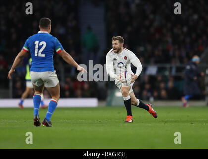 Twickenham, Londra, Regno Unito. 9 Mar, 2019. Guinness Sei Nazioni di rugby, tra Inghilterra e Italia; Elliot Daly di Inghilterra Credito: Azione Sport Plus/Alamy Live News Foto Stock