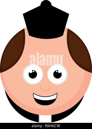 Sacerdote isolato avatar cartoon Illustrazione Vettoriale
