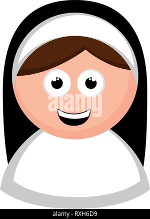 Isolato nun avatar cartoon Illustrazione Vettoriale