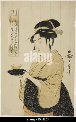 Naniwaya Okita. Kitagawa Utamaro ??? ??; Giapponese, 1753 (?)-1806. Data: 1788-1798. Dimensioni: 37,1 x 23,6 cm (14 5/8 x 9 5/16 in.). Colore stampa woodblock; oban. Provenienza: Giappone. Museo: Chicago Art Institute. Foto Stock