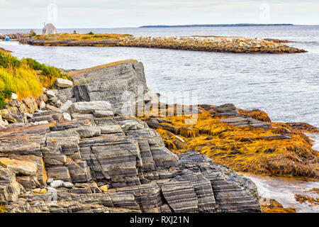 Costa Blu, rocce, Nova Scotia, Canada Foto Stock