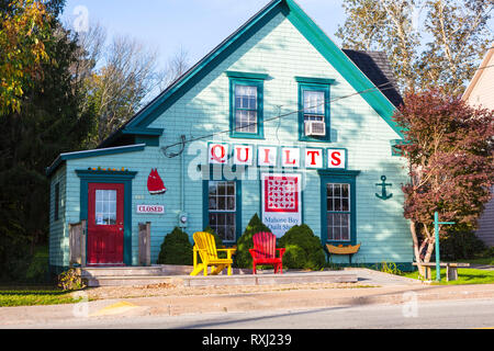 Negozio di quilt, Mahone Bay, Nova Scotia, Canada Foto Stock