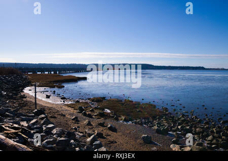 Spiaggia di Mud Bay Park a Surrey, British Columbia, Canada Foto Stock