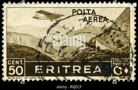 Francobollo dall Africa Orientale Italiana nelle colonie - Eritrea serie emesse nel 1936 Foto Stock