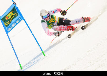 Filip Zubcic della Croazia in azione durante la Audi FIS Coppa del Mondo di Sci Vitranc il 8 marzo 2019 a Kranjska Gora, Slovenia. (Foto di Rok Rakun / Pacific Stampa) Foto Stock