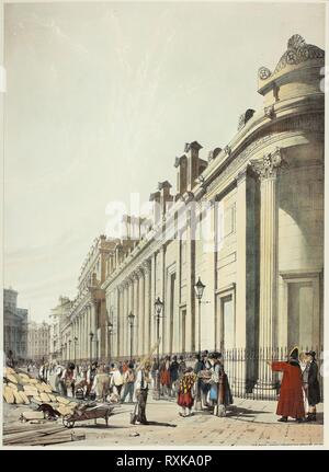 La Banca guardando verso il Mansion House, da punti di vista originali di Londra come è. Thomas Shotter Boys (Inglese, 1803-1874); progettata da Charles Ollier (Inglese, 1788-1859). Data: 1842. Dimensioni: 430 × 315 mm. Colorate a mano litografia su carta. Origine: Inghilterra. Museo: Chicago Art Institute. Foto Stock