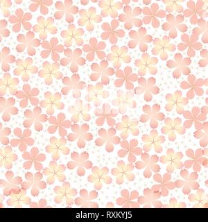 Fiore di Ciliegio fiore vettore di fondo. Rosa motivo floreale. Illustrazione Vettoriale