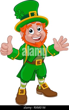 Leprechaun il giorno di San Patrizio personaggio dei fumetti Illustrazione Vettoriale