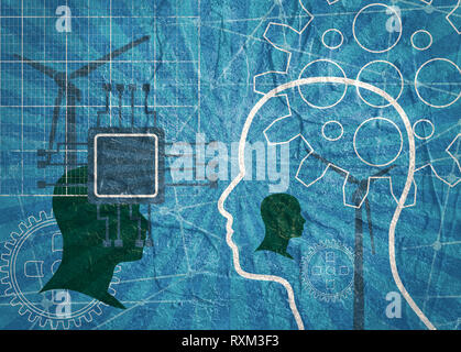Tecnica di sfondo blueprint Foto Stock