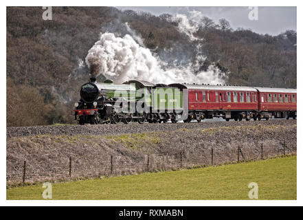 Il Imaculate 61306 Mayflower locomative vapore sul catherdrals express Marzo 2019 Foto Stock