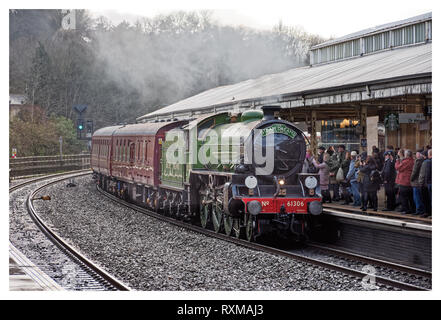 Il Imaculate 61306 Mayflower locomative vapore sul catherdrals express Marzo 2019 Foto Stock