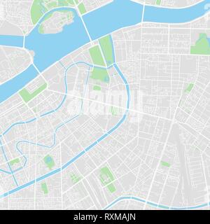 Downtown mappa vettoriale di San Pietroburgo, Russia. Questa mappa stampabile di San Pietroburgo contiene linee classiche e forme colorate per terra di massa, parchi, wa Illustrazione Vettoriale