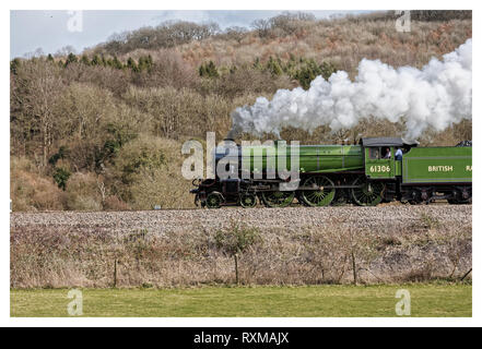 Il Imaculate 61306 Mayflower locomative vapore sul catherdrals express Marzo 2019 Foto Stock