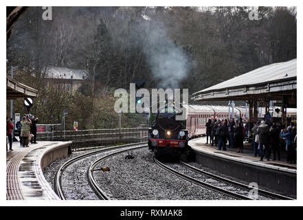 Il Imaculate 61306 Mayflower locomative vapore sul catherdrals express Marzo 2019 Foto Stock