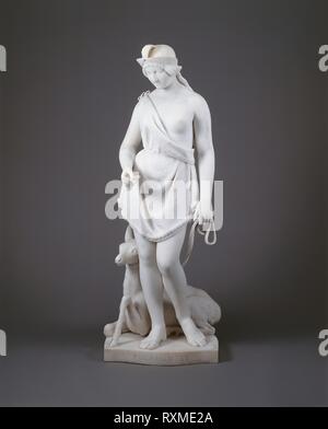 Pocahontas. Giuseppe Mozier; American, 1812-1870. Data: 1868. Dimensioni: h. 121.8 cm (48 in.). Il marmo. Provenienza: Roma. Museo: Chicago Art Institute. Foto Stock