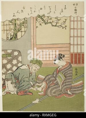 Jurojin, dalla serie "i sette divinità della buona fortuna nel mondo fluttuante (Ukiyo Shichi Fukujin)'. Suzuki Harunobu ?? ??; Giapponese, 1725 (?)-1770. Data: 1764-1770. Dimensioni: 11 × 8 a. Colore stampa woodblock; chuban. Provenienza: Giappone. Museo: Chicago Art Institute. Foto Stock