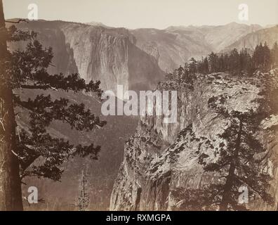 Prima visione di Yosemite Valley dalla Mariposa Trail. Carleton Watkins; American, 1829-1916. Data: 1865-1866. Dimensioni: 39,9 x 52,4 cm (l'immagine/carta); 47,4 x 61 cm (mount). Albume stampa. Origine: Stati Uniti. Museo: Chicago Art Institute. Foto Stock