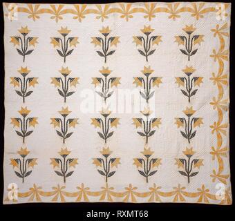 Copriletto (North Carolina Lily o Virginia Lily Quilt). Stati Uniti. Data: 1835-1845. Dimensioni: 189,2 x 215,9 cm (74 1/2 x 85 in.). Origine: Stati Uniti. Museo: Chicago Art Institute. Foto Stock