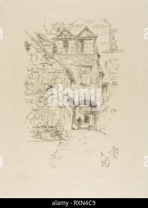 Il sacerdote della casa di Rouen. James McNeill Whistler; American, 1834-1903. Data: 1894-1895. Dimensioni: 241 x 160 mm (nell'immagine); 310 x 231 mm (foglio). Litografia di trasferimento in nero con sconcertante e raschiatura, su carta velina crema vellum giapponesi stabilite su una pesante foglio di supporto. Origine: Stati Uniti. Museo: Chicago Art Institute. Foto Stock