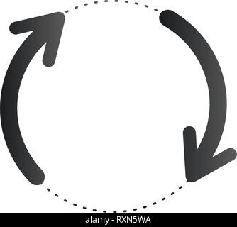 La filatura, frecce di rotazione. Loop, frecce di reset. Illustrazione di vettore isolato su bianco Illustrazione Vettoriale