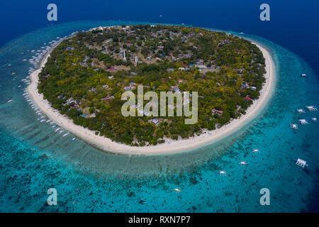 Veduta aerea dell'Isola di Balicasag, Bohol, Filippine Foto Stock