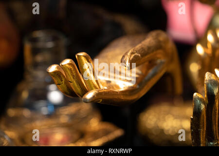 Buddah golden canto close up Foto Stock