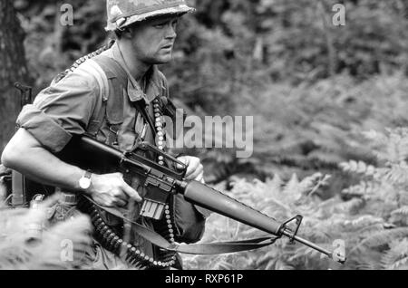 Noi Rifleman Guerra del Vietnam (Reenactor) Foto Stock