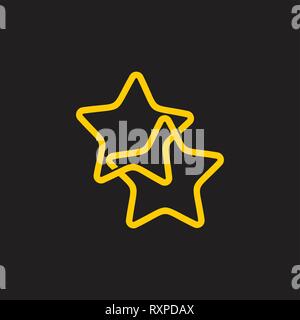 Linea collegati due geometrica stella simbolo vettore logo Illustrazione Vettoriale
