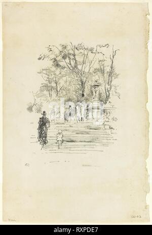 Le fasi, Lussemburgo. James McNeill Whistler; American, 1834-1903. Data: 1892-1893. Dimensioni: 208 x 157 mm (nell'immagine); 368 x 247 mm (foglio). Litografia di trasferimento in nero con sconcertante, la crema di cui la carta. Origine: Stati Uniti. Museo: Chicago Art Institute. Foto Stock