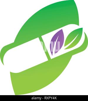 Leaf Logo Design template vettoriale impostato Illustrazione Vettoriale