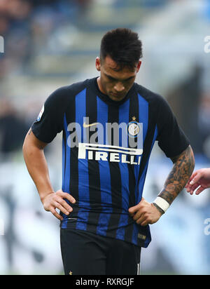 Milano, Italia. 10 mar 2019. Foto Spada/LaPresse 10 Marzo 2019 Milano ( Italia ) sport calcio Inter vs Spal - Campionato di calcio di Serie A TIM 2018/2019 - Stadio San Siro nella foto: Lautaro Martinez Foto Spada/LaPresse marzo 10 , 2019 Milano ( Italia ) sport soccer Inter vs Spal - Italian Football Championship League A TIM 2018/2019 - San Siro in pic: Lautaro Martinez Credito: LaPresse/Alamy Live News Foto Stock