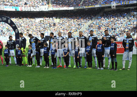 Milano, Italia. Decimo Mar 2019. durante il campionato di Serie A TIM partita di calcio tra FC Internazionale Milano e SPAL Ferrara a Stadio Giuseppe Meazza su 10 Mars, 2019 di Milano, Italia. Credito: FABIO PETROSINO/Alamy Live News Foto Stock