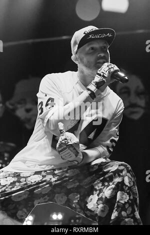 Costa Mesa, California, Stati Uniti d'America. 9 Mar 2019. Fred Durst esegue con Limp Bizkit al Musink Festival in Costa Mesa ca. il 9 marzo 2019 Credit: Dave Safley/ZUMA filo/Alamy Live News Foto Stock