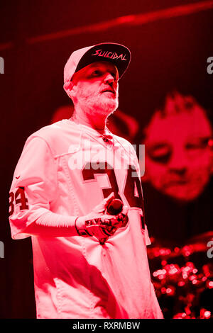 Costa Mesa, California, Stati Uniti d'America. 9 Mar 2019. Fred Durst esegue con Limp Bizkit al Musink Festival in Costa Mesa ca. il 9 marzo 2019 Credit: Dave Safley/ZUMA filo/Alamy Live News Foto Stock