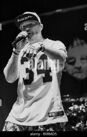 Costa Mesa, California, Stati Uniti d'America. 9 Mar 2019. Fred Durst esegue con Limp Bizkit al Musink Festival in Costa Mesa ca. il 9 marzo 2019 Credit: Dave Safley/ZUMA filo/Alamy Live News Foto Stock