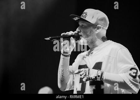 Costa Mesa, California, Stati Uniti d'America. 9 Mar 2019. Fred Durst esegue con Limp Bizkit al Musink Festival in Costa Mesa ca. il 9 marzo 2019 Credit: Dave Safley/ZUMA filo/Alamy Live News Foto Stock