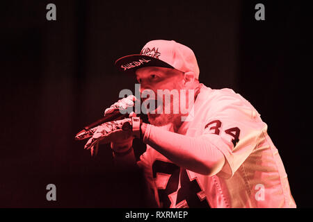 Costa Mesa, California, Stati Uniti d'America. 9 Mar 2019. Fred Durst esegue con Limp Bizkit al Musink Festival in Costa Mesa ca. il 9 marzo 2019 Credit: Dave Safley/ZUMA filo/Alamy Live News Foto Stock